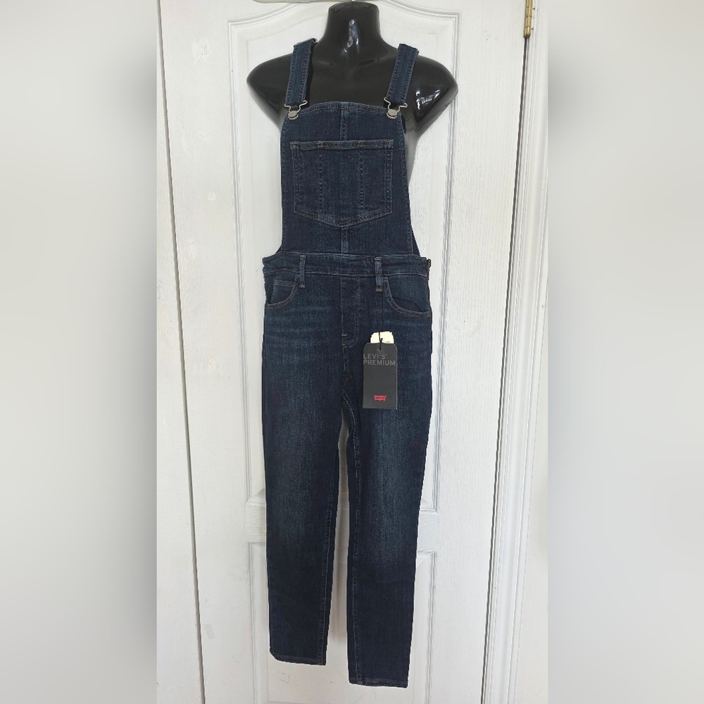 Levi's Stretch OVERALLS Premium Denim Skinny Fit High Rise Jeans NWT Women S 30